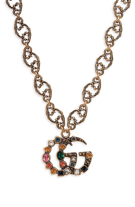 gucci multi charm necklace|Gucci necklace women's.